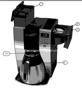 Page A Diagram and Parts List for BVMC-PSTX95GTF  Mr Coffee Coffee Maker